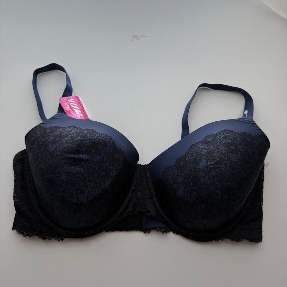 NWT Maidenform Smoothly Black Lace Padded Bra Size 40D